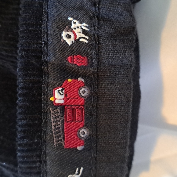 Gymboree boys 0-3 month black fire truck designed overalls euc - Picture 4 of 6